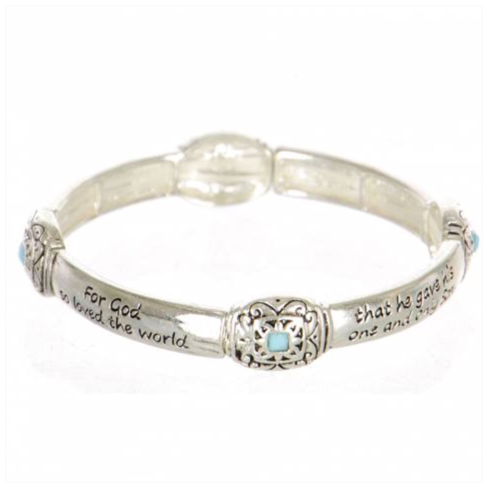 COPY - Silver Engraved Stackable Stretch Bracelet